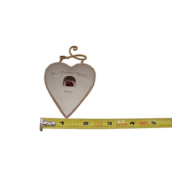 Hallmark Keepsake Heart Ornament Our Christmas Together Silver Red Heart Stone - Picture 10 of 12